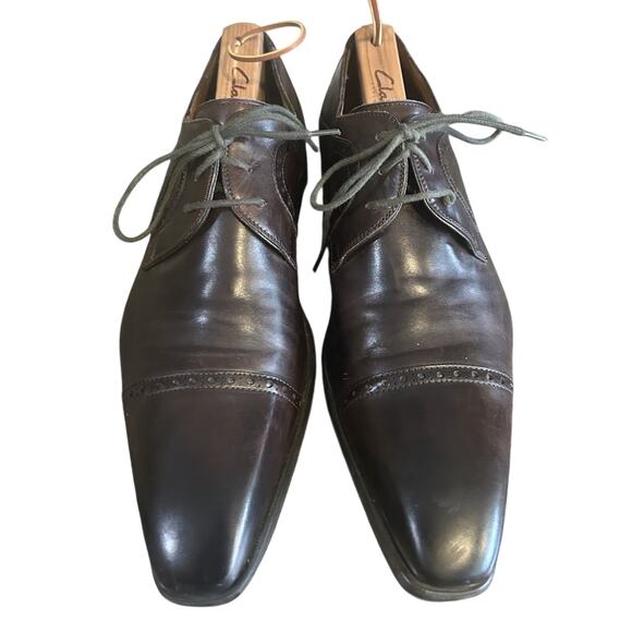 Magnanni Mens Sz 11.5M Brown Leather Dress Shoe Made In Spain